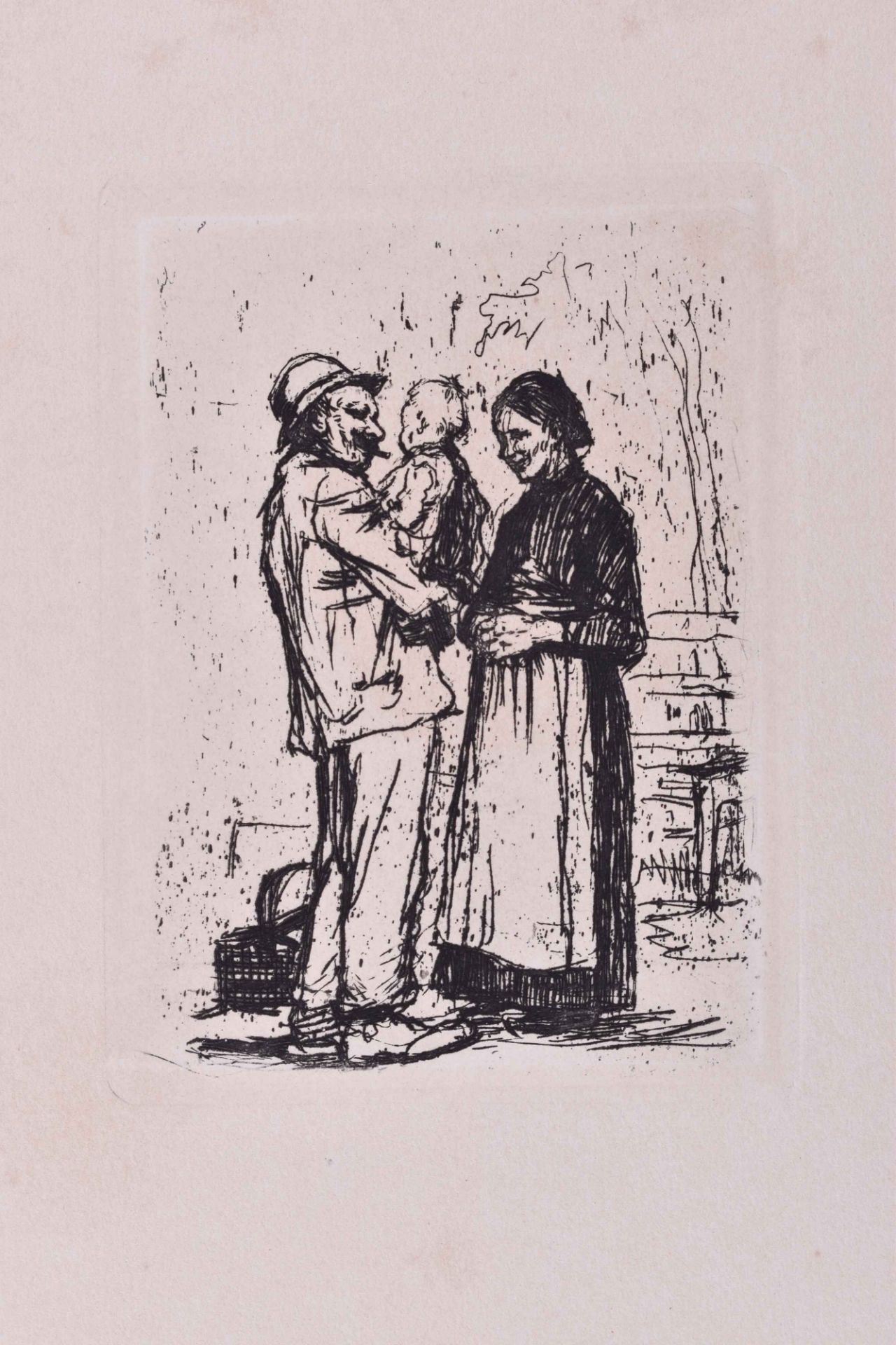 Käthe KOLLWITZ (1867-1945)"Begrüßung, aus Pan V"Grafik-Radierung, Papier 11,3 cm x 8,5 cmKäthe