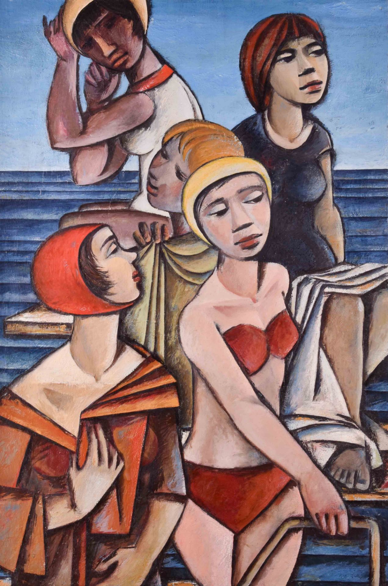 Rolf SCHUBERT (1932-2013)"Badenixen"Gemälde Öl / Leinwand, 90 cm x 60,5 cm, mit Rahmen 91 cm x 61, - Bild 2 aus 7