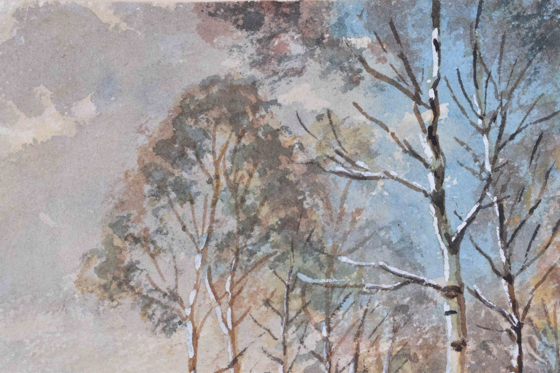 Kreuzer 19. / 20. Jhd. Chiemsee-Maler"Chiemsee-Landschaft"Zeichnung-Aquarell, 19,5 cm x 27,5 cm, - Bild 2 aus 5