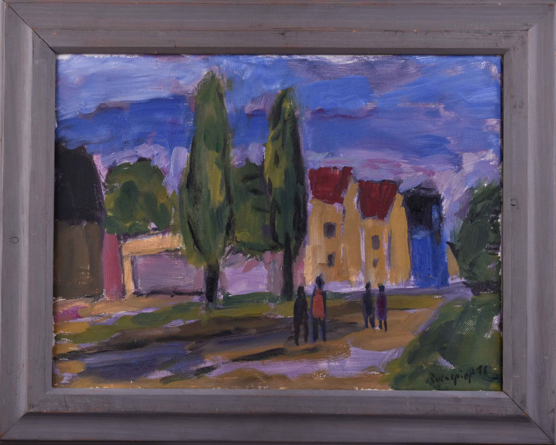 Klaus ROENSPIESS (1935)"Straße in Ahrenshoop"Gemälde Öl / Leinwand, 30 cm x 40 cm,rechts unten - Bild 2 aus 6