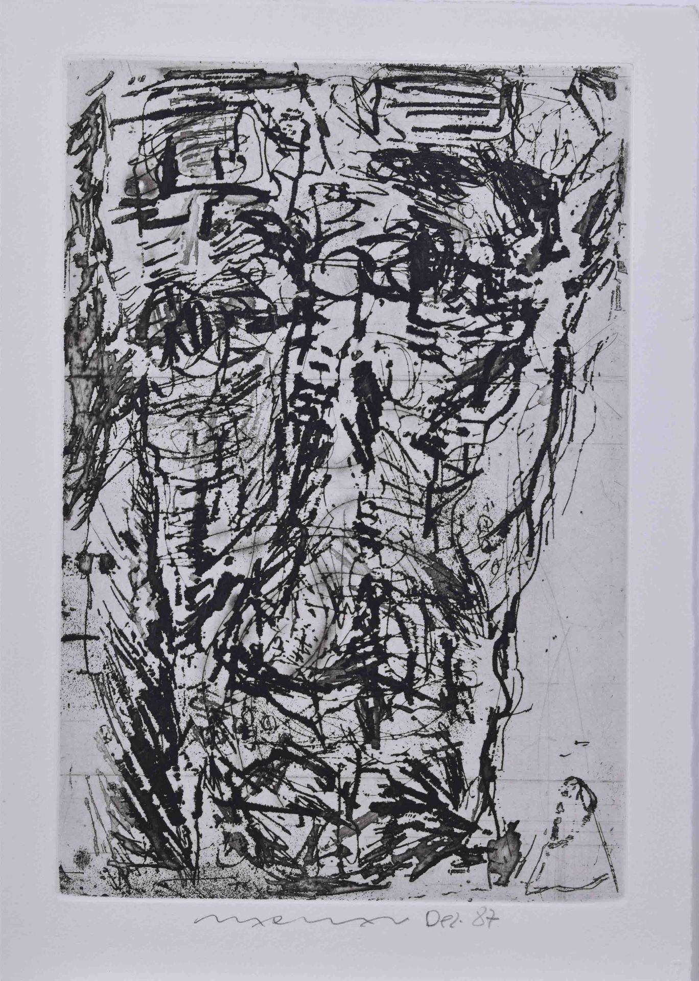 MARWAN (1934-2016)"Kopf"Grafik- Radierung auf Bütten, Platte 29 cm x 19,5 cm, Blatt 34 cm x 24,5
