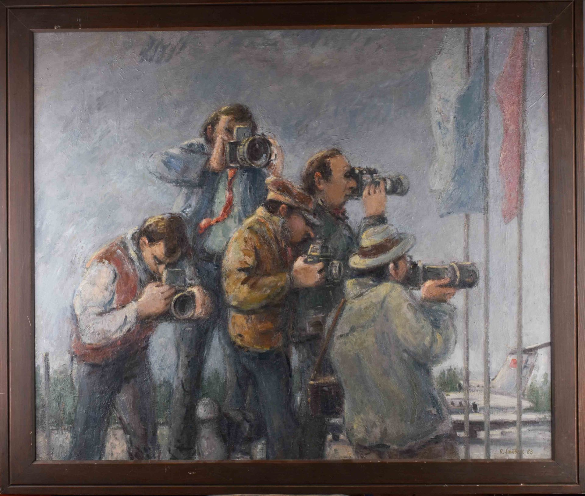 Rolf SCHUBERT (1932-2013)"Staatsbesuch aus Moskau"Gemälde Öl / Leinwand, 98,5 cm 119,5 cm,mit Rahmen - Bild 2 aus 7