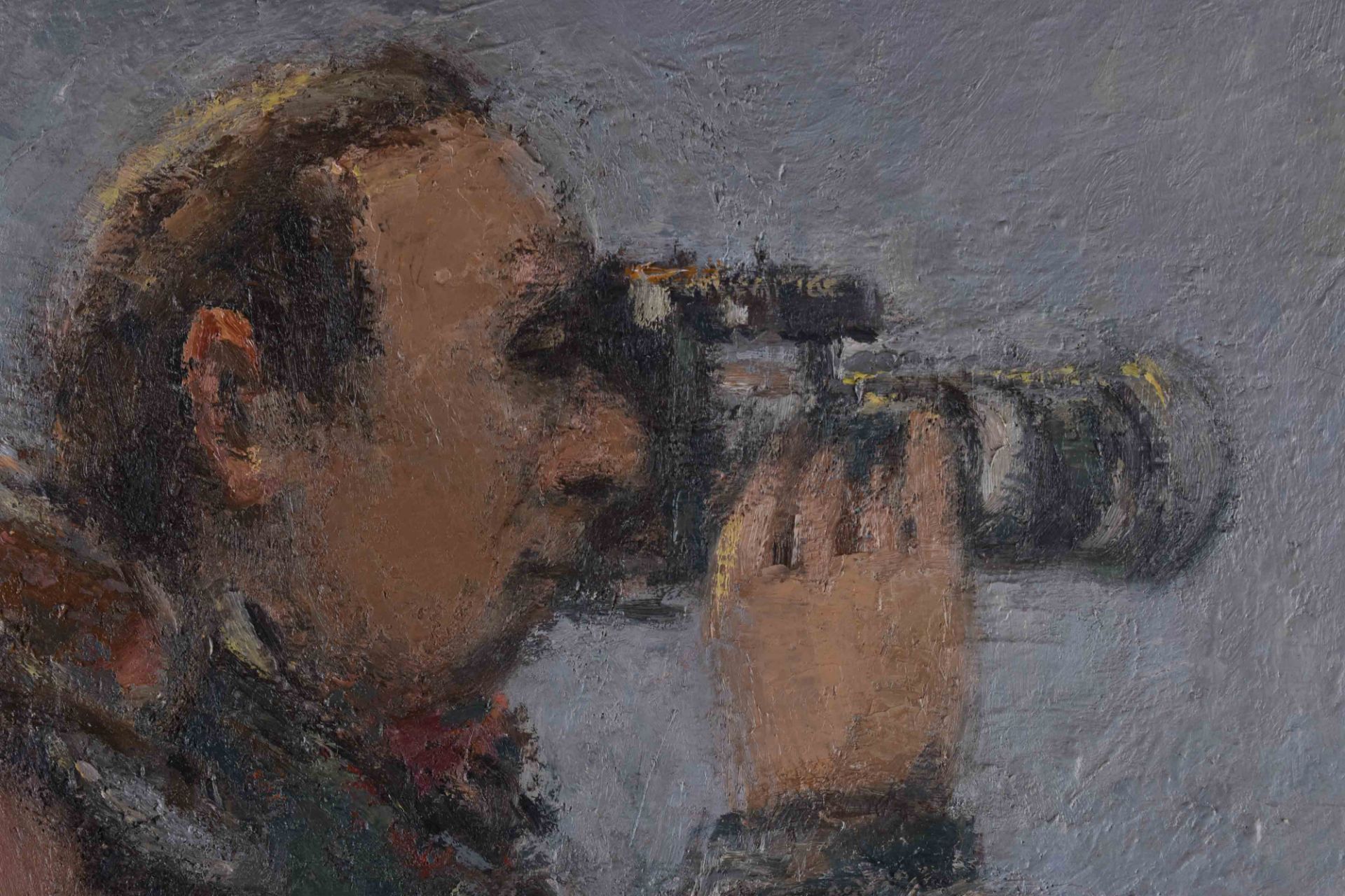 Rolf SCHUBERT (1932-2013)"Staatsbesuch aus Moskau"Gemälde Öl / Leinwand, 98,5 cm 119,5 cm,mit Rahmen - Bild 5 aus 7