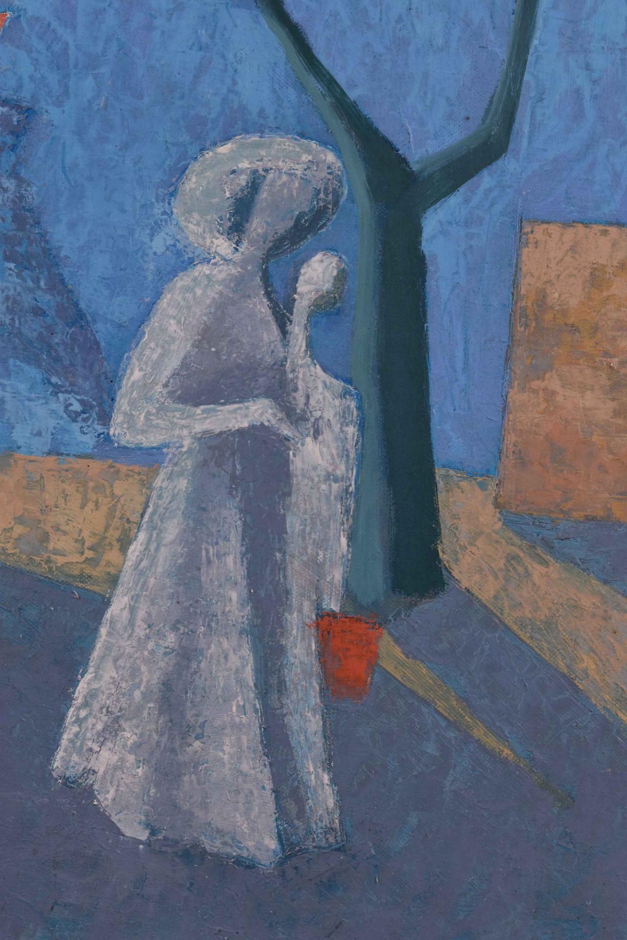 Ferdi WALTHER (1911-2000)"Promenade am Meer"Gemälde, Tempera auf Holz, 100 cm x 78 cm,verso - Bild 4 aus 6