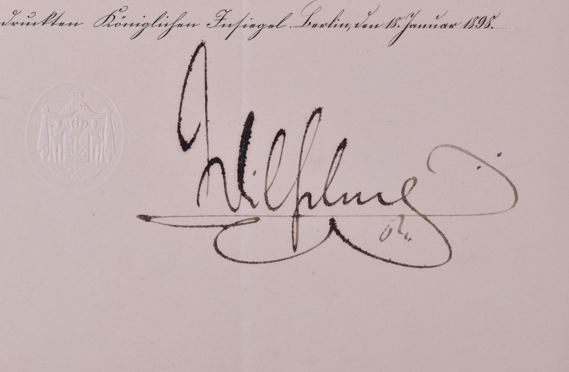 Verleihungsurkunde Roten Adler Orden mit Eichenlaub 18.1.1898, PreussenVerleihungsurkunde zum - Bild 2 aus 2
