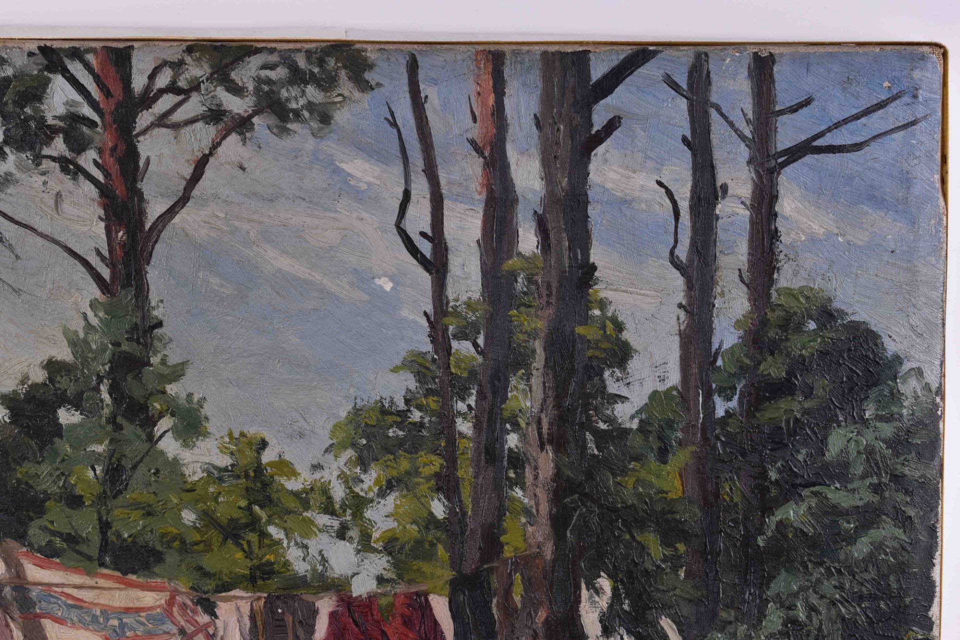Richard PULS (1855-1932)"Wäsche im Walde"Gemälde Öl / Leinwand, 64 cm x 47 cm,rechts unten signiert, - Bild 3 aus 6