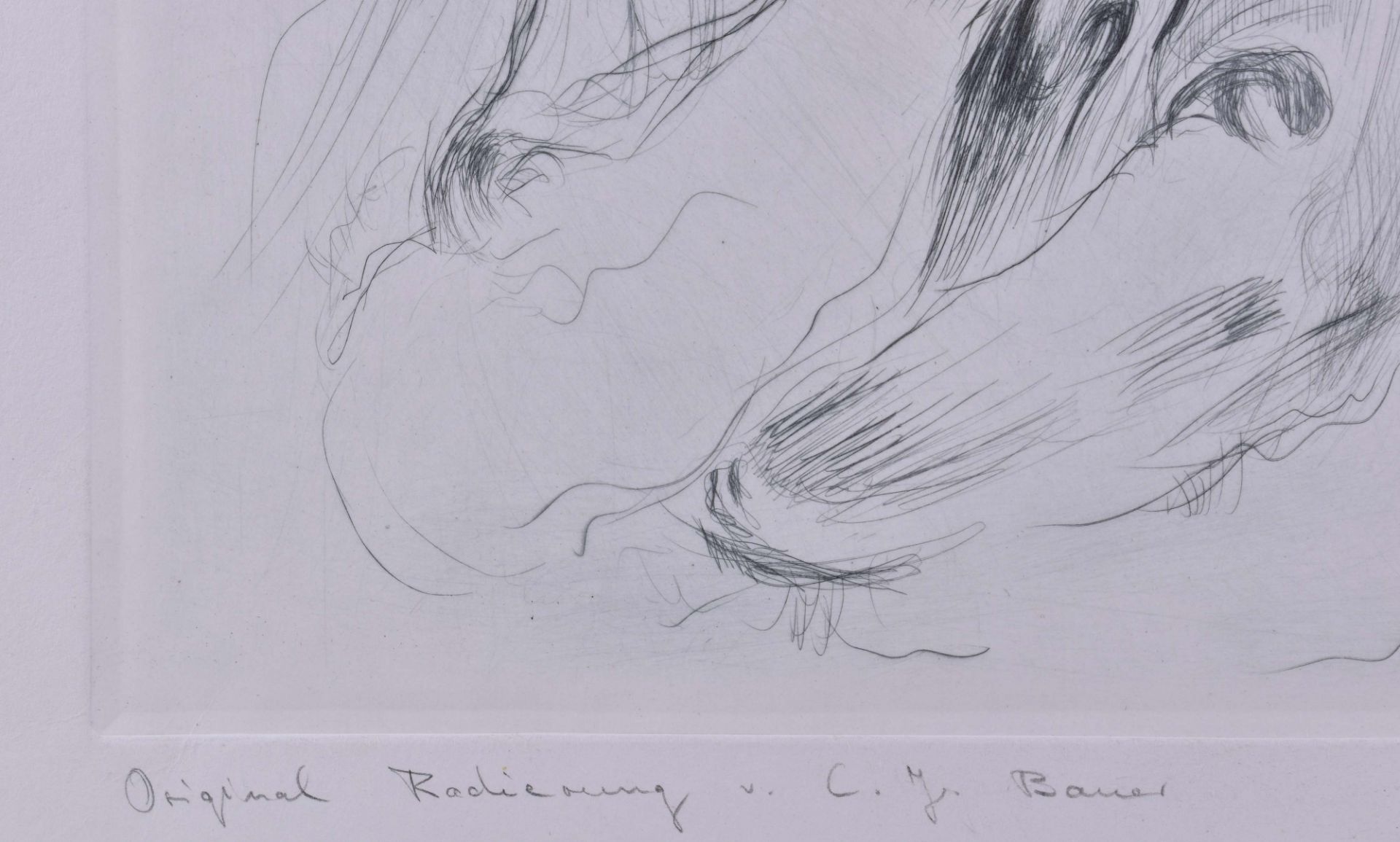 Carl Josef BAUER (1897-1989)"Portait of a lady"Grafik-Farbradierung, 30 cm x 25 cm,unten signiert - Bild 4 aus 4