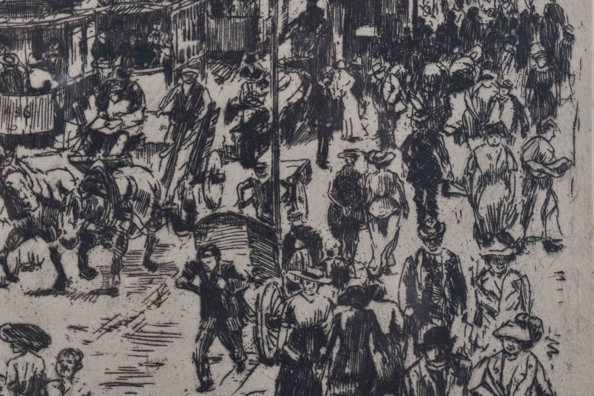 Wilhelm GIESE (1883-1945)"Berlin - Alexanderplatz"Grafik - Lithographie, Sichtmaß: 25,5 cm x 23,5 - Bild 3 aus 5