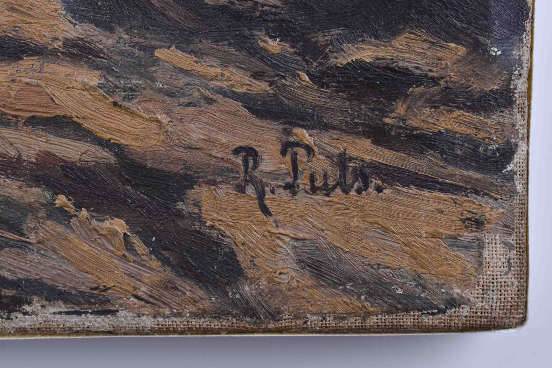 Richard PULS (1855-1932)"Wäsche im Walde"Gemälde Öl / Leinwand, 64 cm x 47 cm,rechts unten signiert, - Bild 5 aus 6