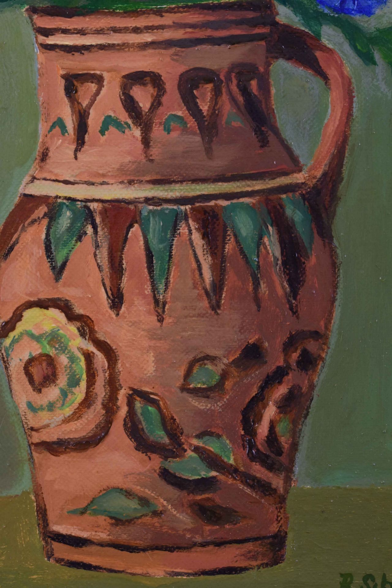 Paul SCHULTZ-LIEBISCH (1905-1996)"Blumenstillleben"Gemälde Öl / Leinwand-Sperrholz, 31 cm x 19,8 - Bild 3 aus 5