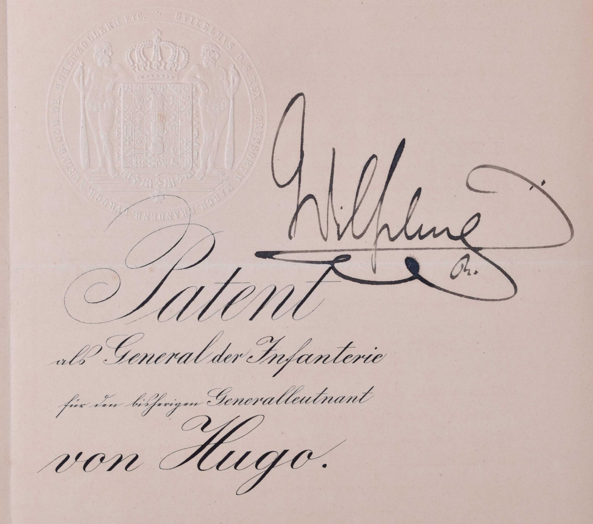 Offizierspatent vom 14.11.1903Patent als General der Infantrie für Carl-Georg von Hugo, mit - Bild 3 aus 3