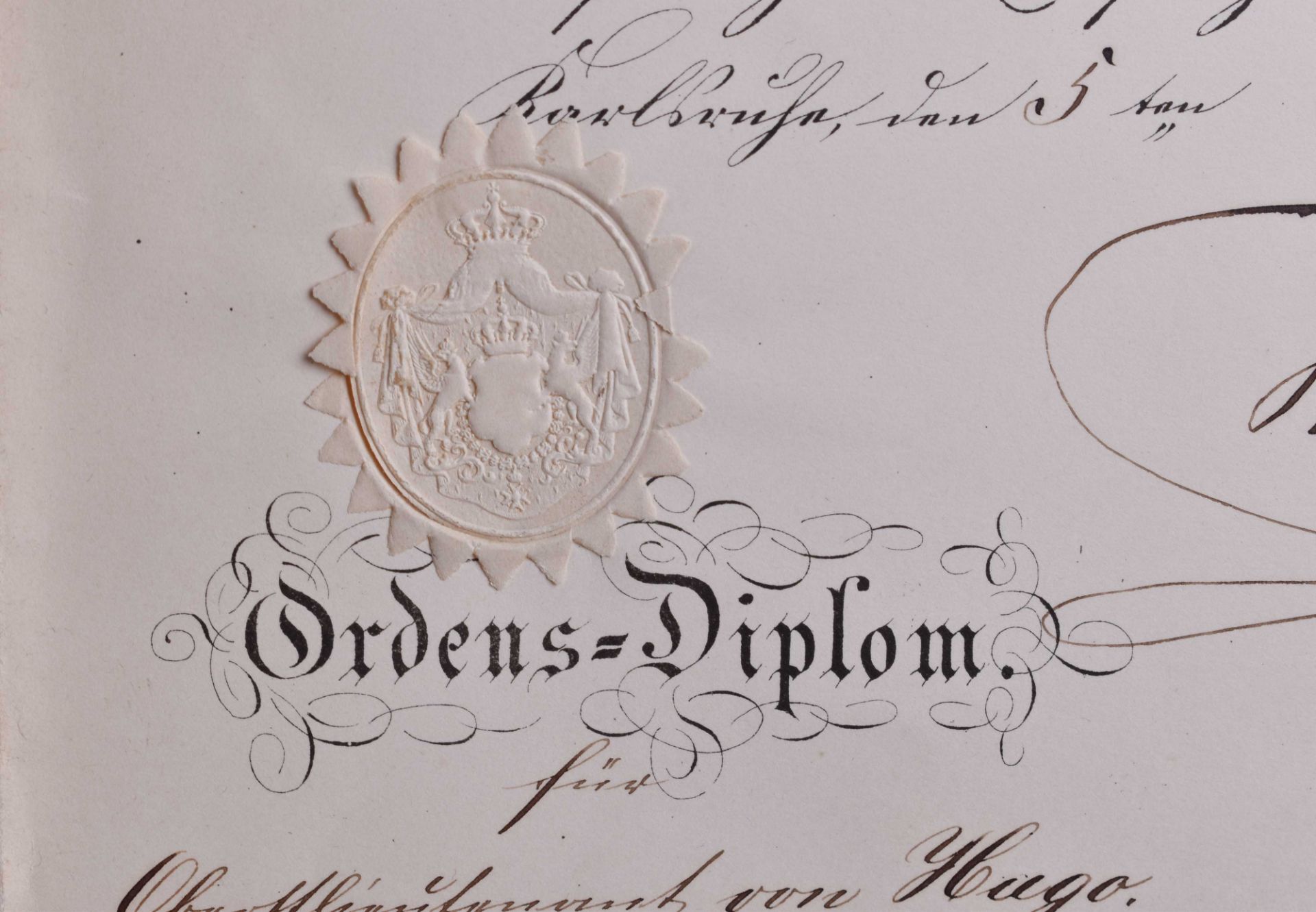 Verleihungsurkunde Kommandeurskreuz II. Klasse vom 5.04.1890 BadenVerleihungsurkunde zum - Bild 3 aus 3