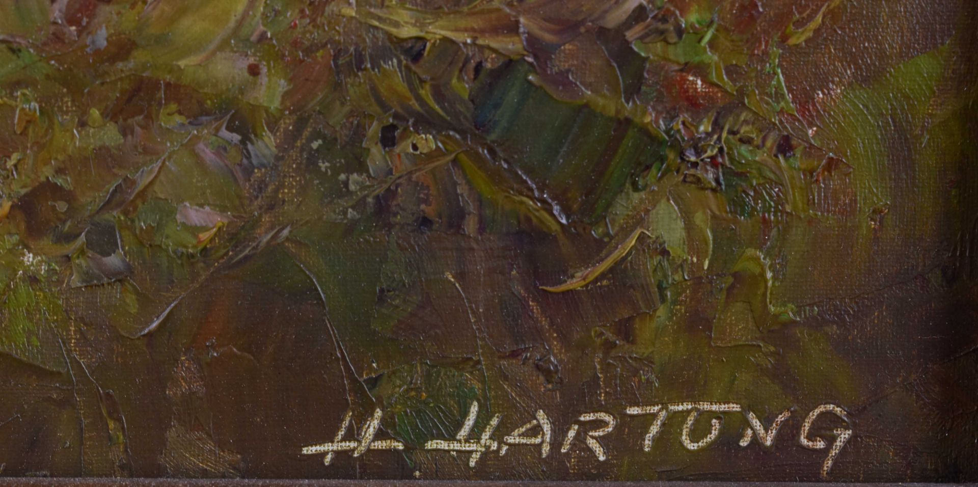 Horst HARTUNG (1921)"Wannsee Berlin"Gemälde Öl/Leinwand, 80 cm x 70 cm, mit Rahmen 100 cm x 87 cm, - Bild 6 aus 7