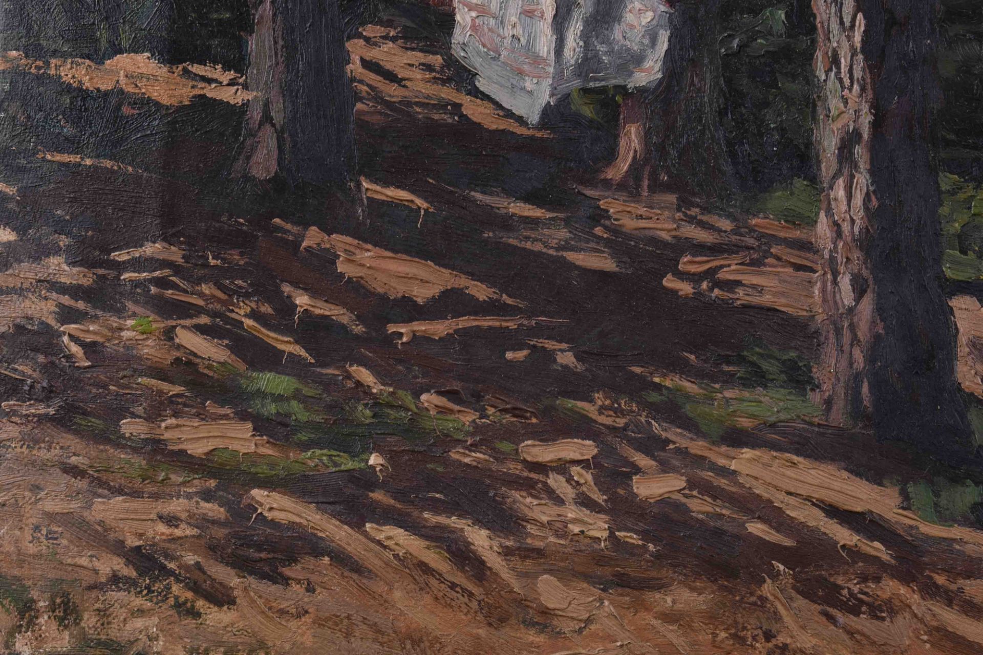 Richard PULS (1855-1932)"Wäsche im Walde"Gemälde Öl / Leinwand, 64 cm x 47 cm,rechts unten signiert, - Bild 4 aus 6