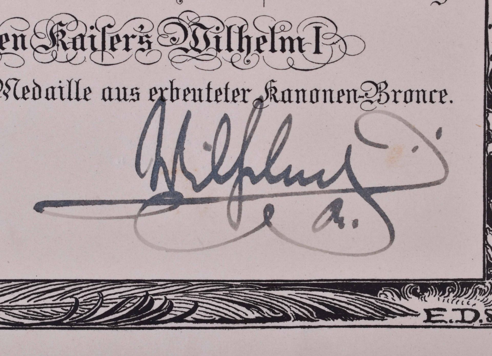 Verleihungsurkunde Erinnerungsmedaille 22.3.1897Verleihungsurkunde zur Erinnerungsmedaille zum - Bild 3 aus 3