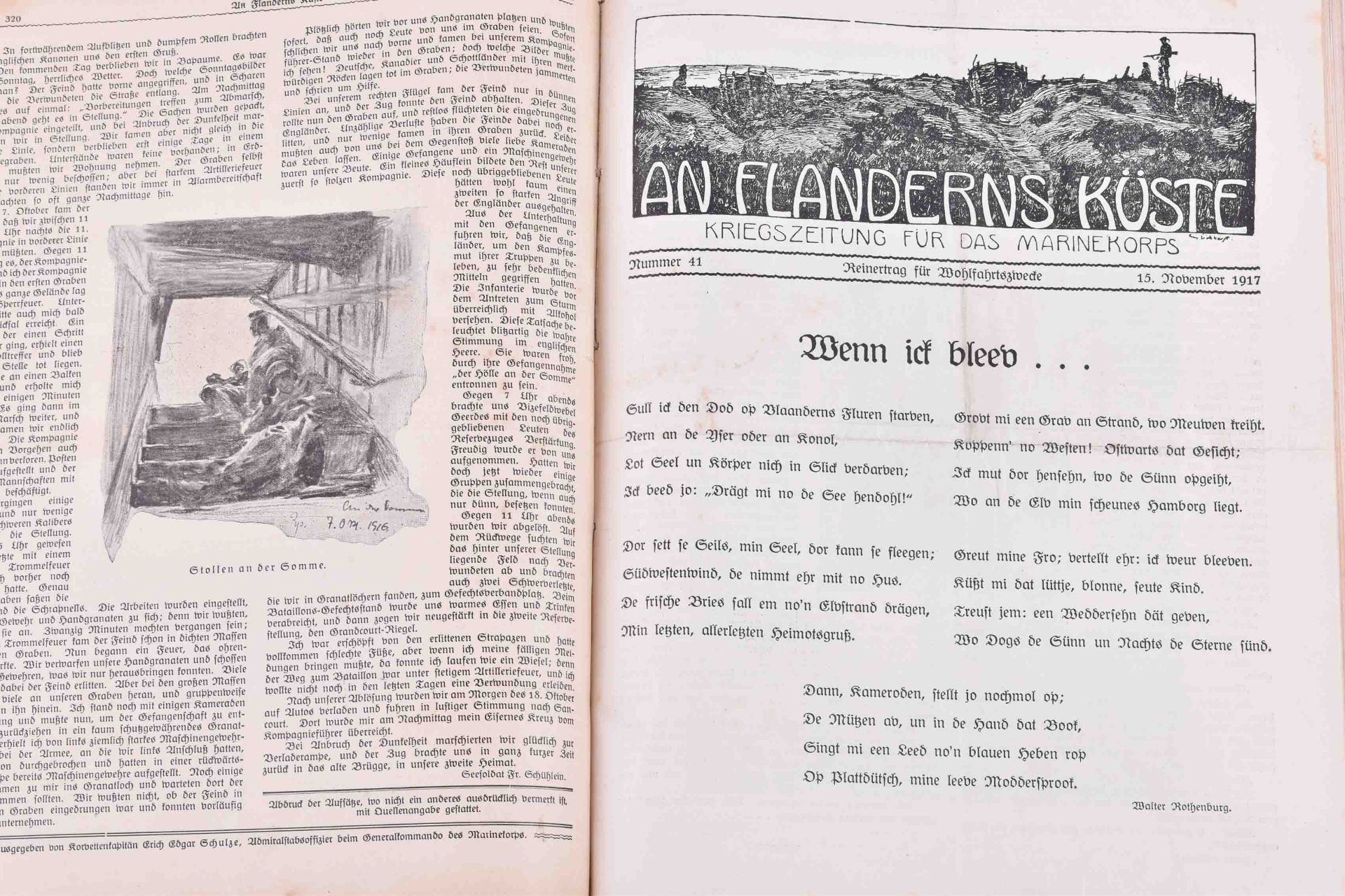 An Flanderns KüsteKriegszeitung für das Marine Corps vom März 1916 bis September 1918, gebundenAn - Bild 4 aus 5