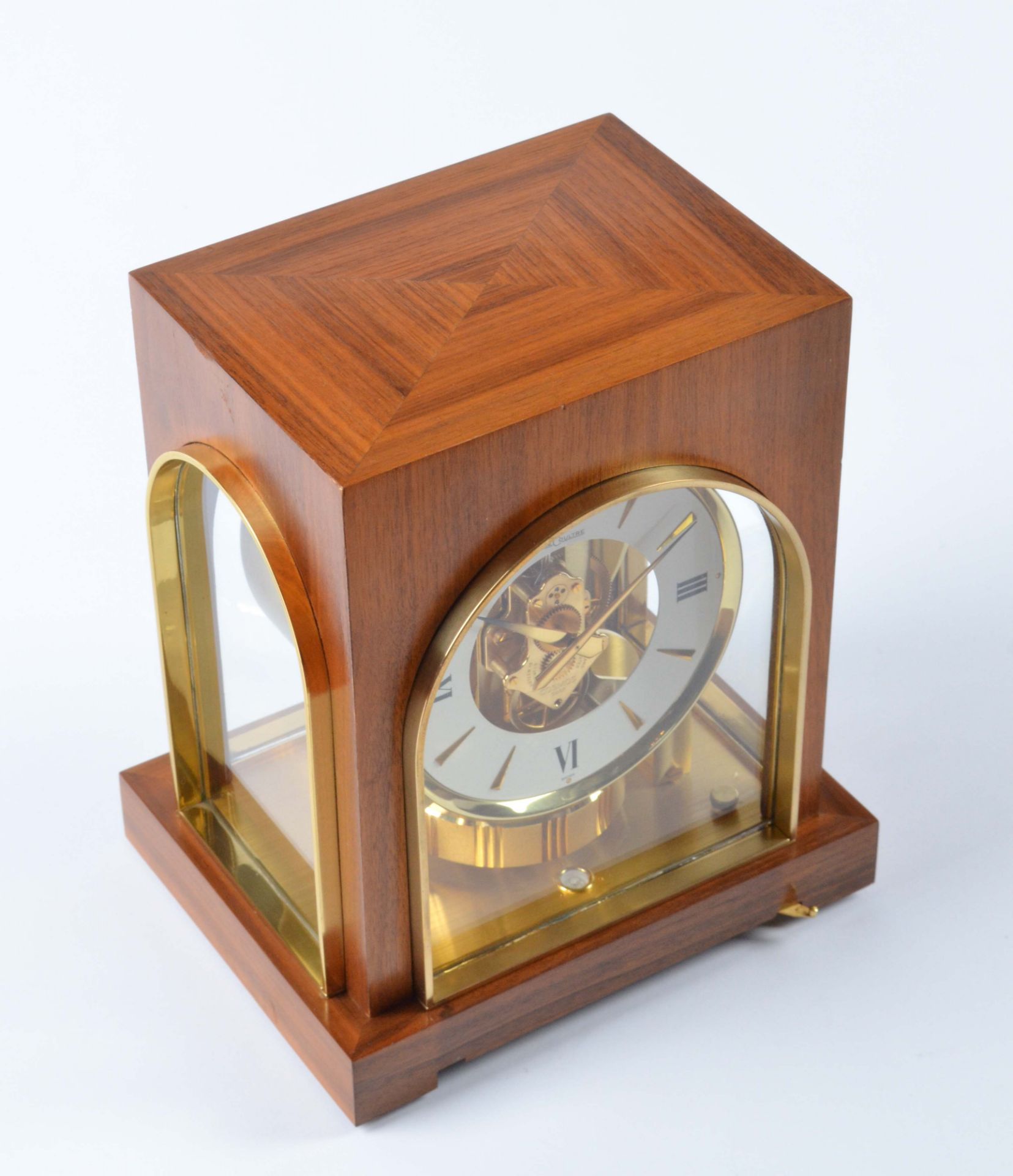 seltene Cosmos Clock-Jaeger le Coultre AtmosRundum verglastes Holzgehäuse, Frontscheibe - Bild 3 aus 6