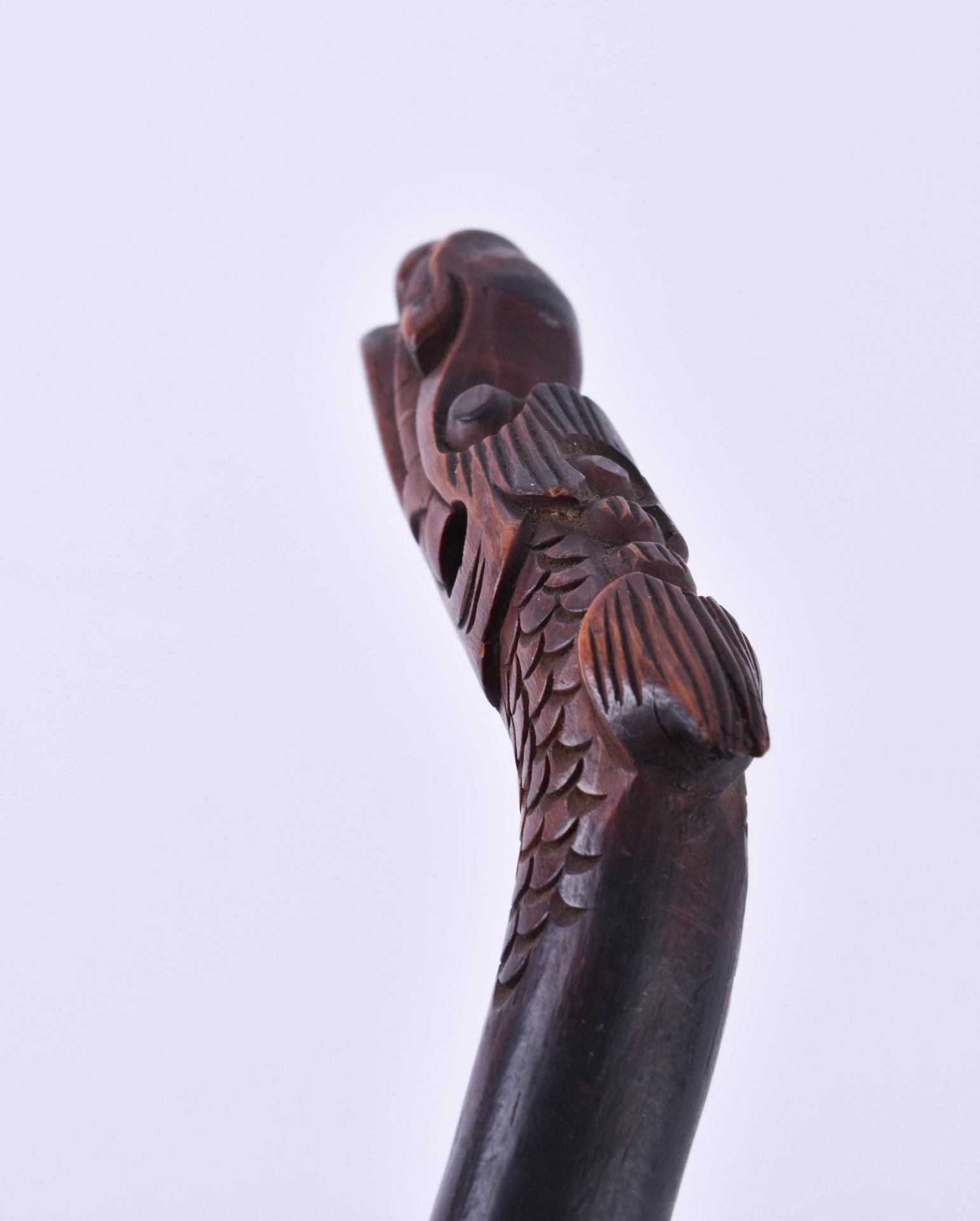 Gehstock China Qing DynastieWurzelholz, beschnitzt umlaufend mit Drachenmotiven, L: 103 cmWalking - Bild 4 aus 6