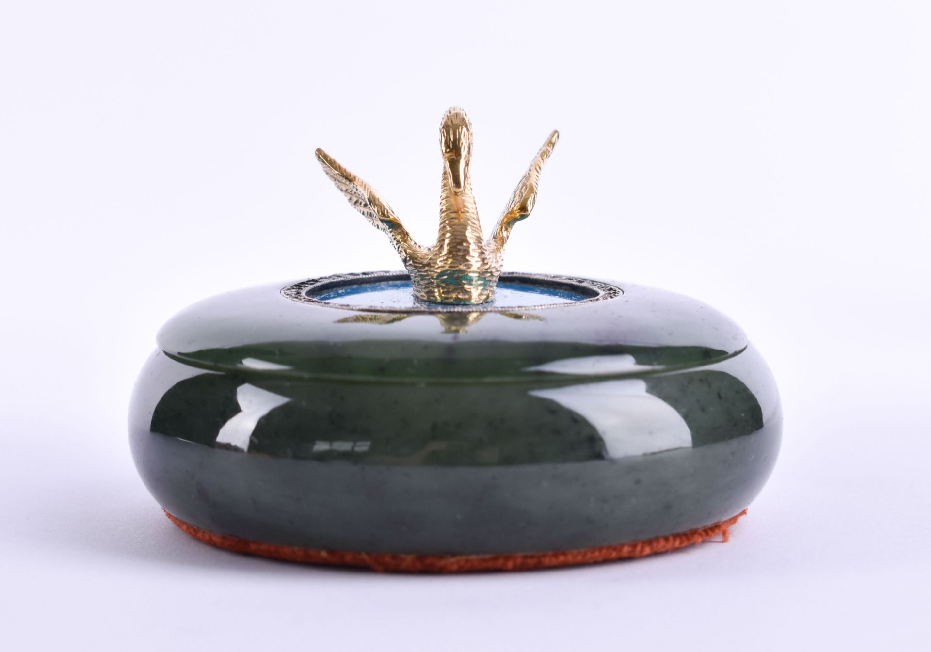 Nephritjade Deckeldose Russland - Image 2 of 7