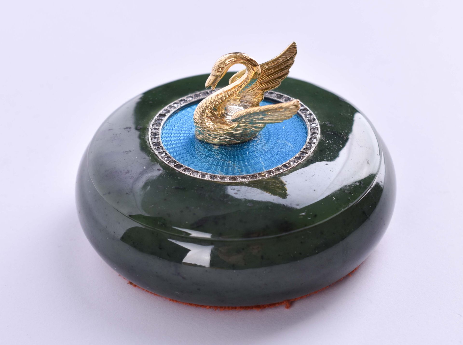 Nephritjade Deckeldose Russland - Image 5 of 7