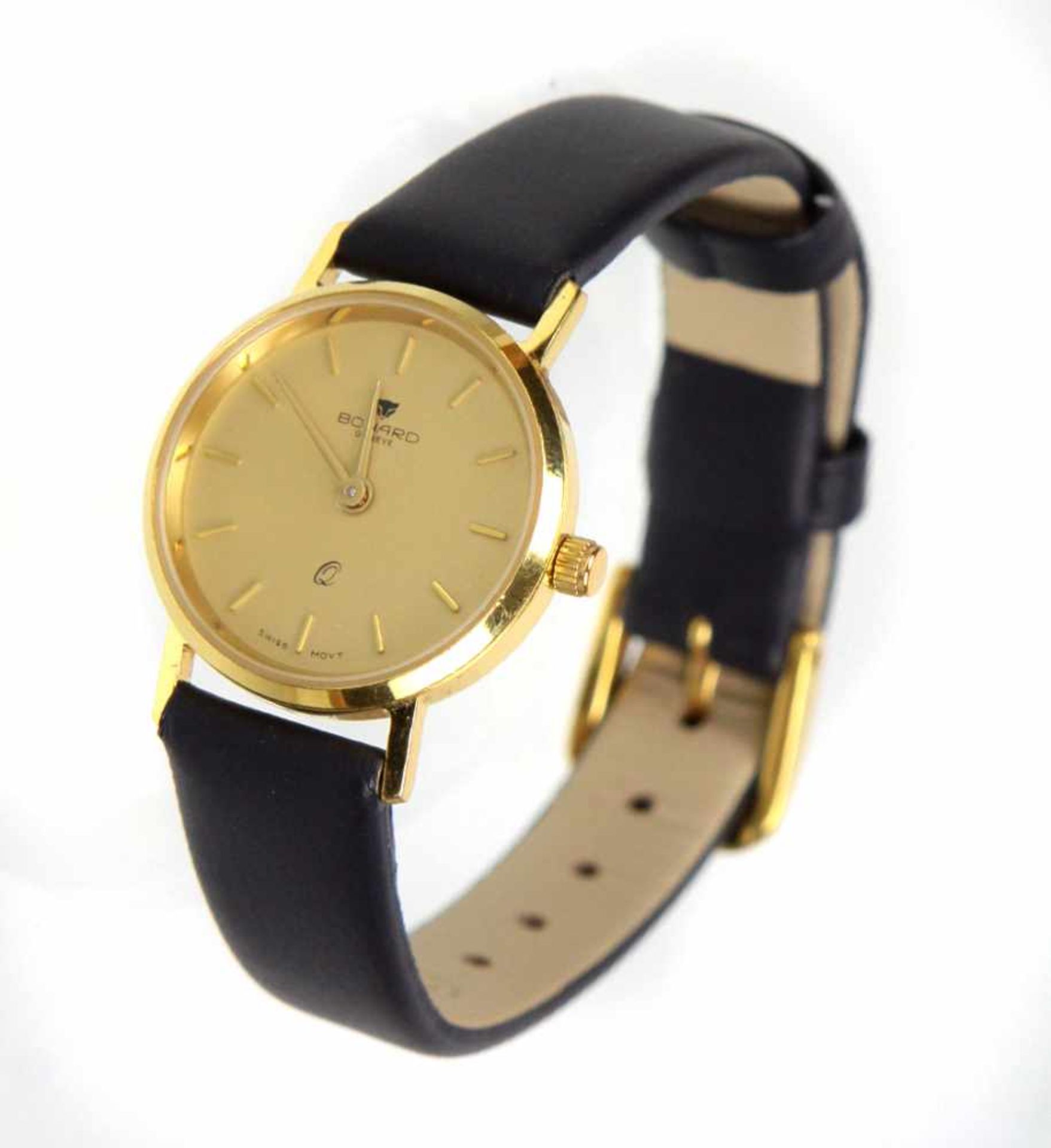 Damen Armbanduhr - GG 585rundes Uhrengehäuse in Gelbgold 585 (14 Karat) gearbeitet u. punziert,