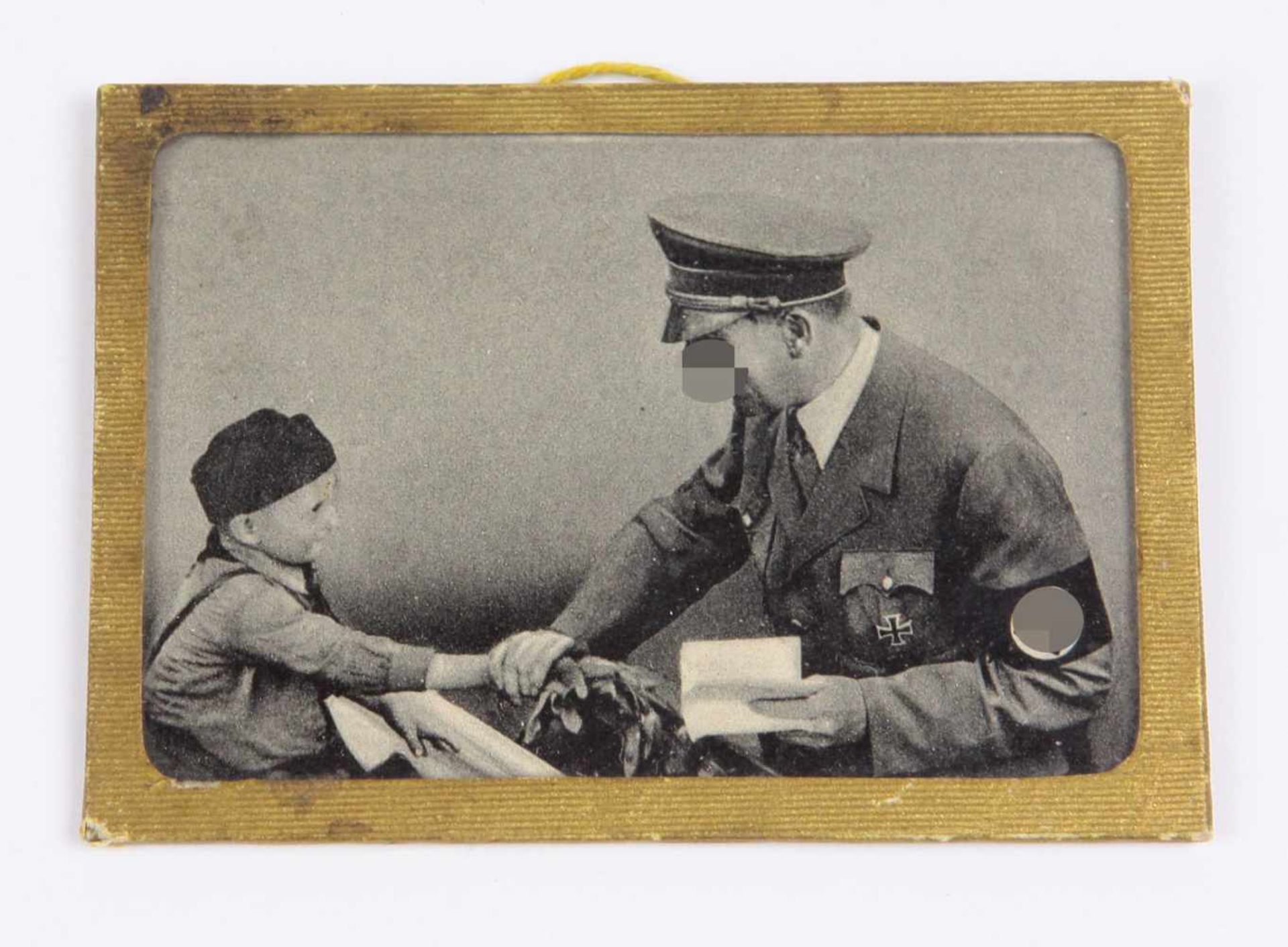 Puppenstuben Bildpatriotische Miniatur, SW Darstellung nach einer Aufnahme von Adolf Hitler mit