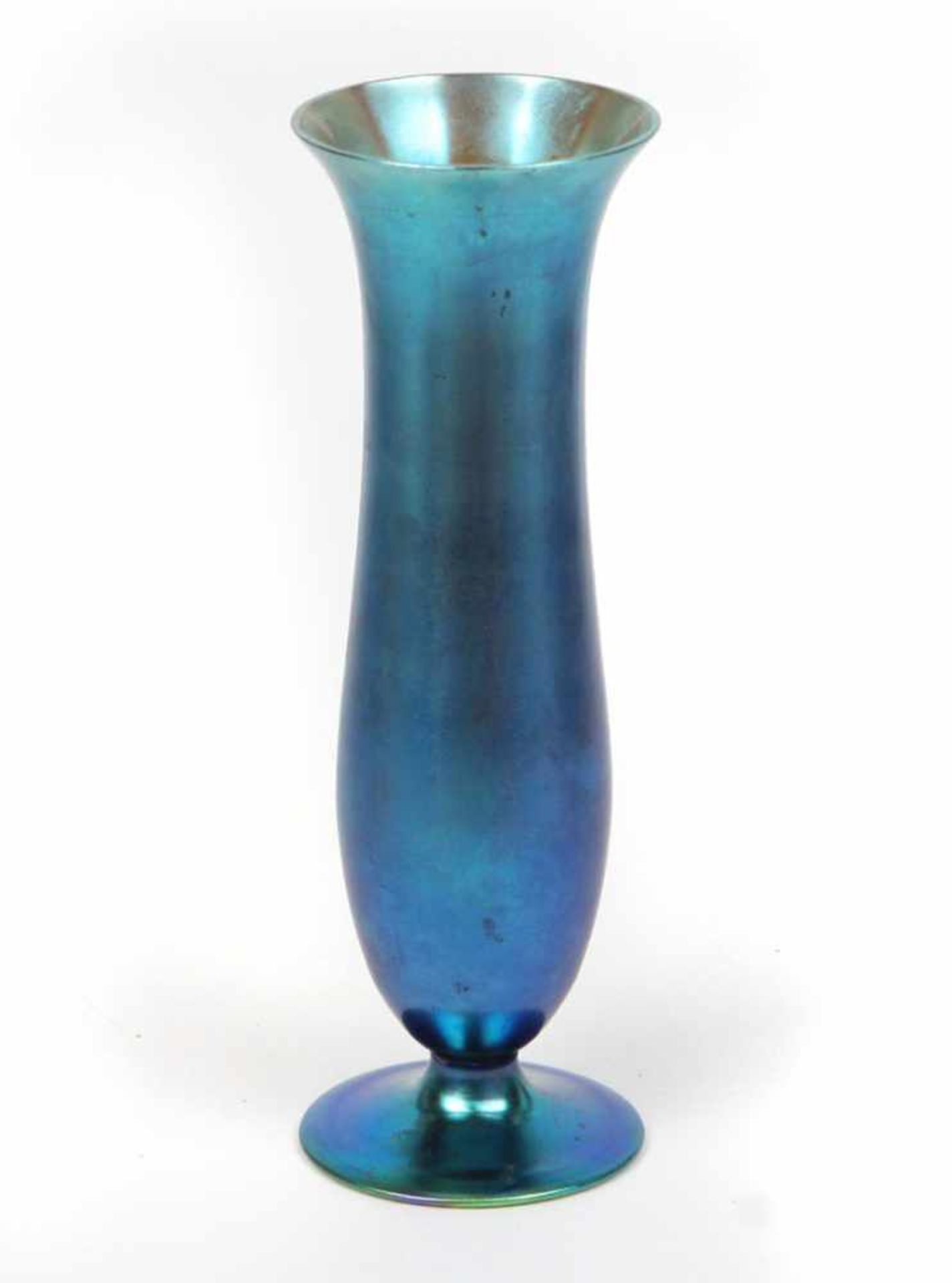 WMF Art Deko Vase Myrafarbloses Glas, flächig gebeizt, reduziert, irisiert u. matt gebrannt, Boden