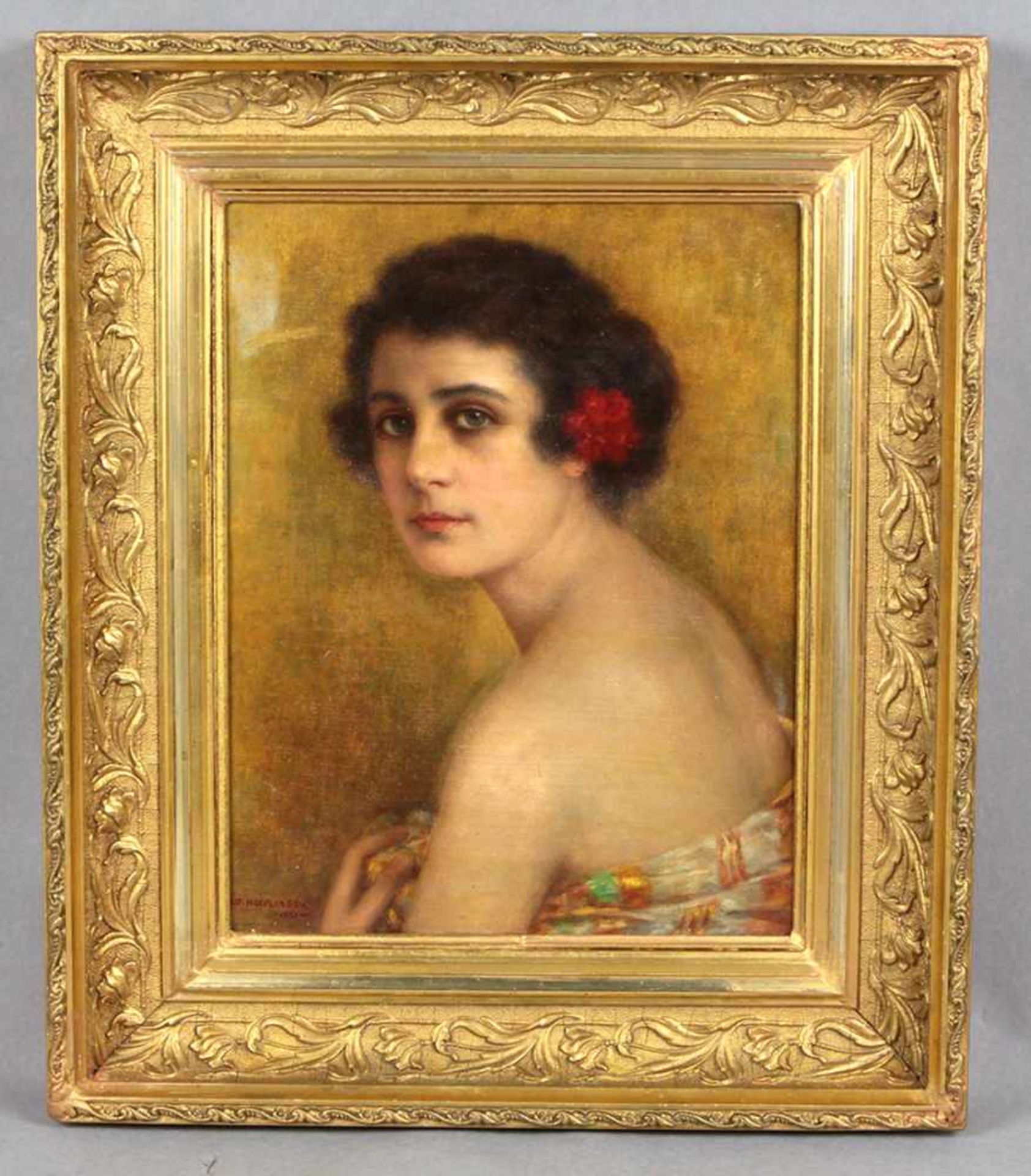 Damen Portrait - Hoeflinger, Albert 1921Öl/Lwd. links unten signiert Alb. Hoeflinger sowie datiert