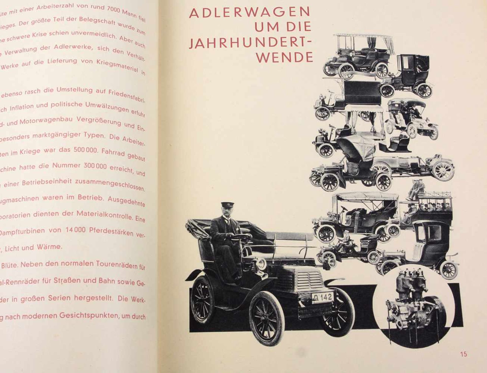 50 Jahre Adler 1880-1930So entsteht ein Auto, 109 S. mit zahlr. Abb., Fertigungsstätten, - Bild 2 aus 3