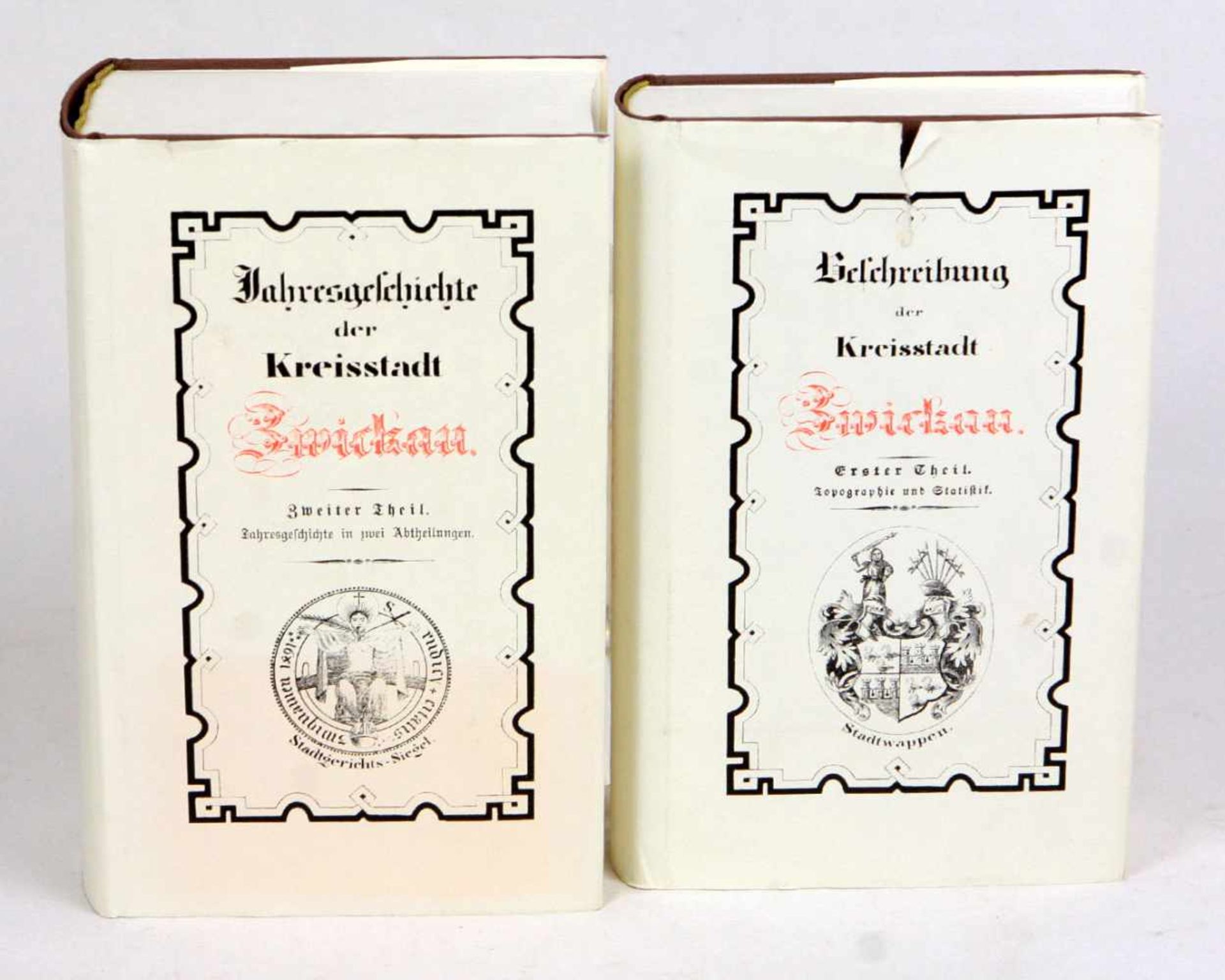 2 Bände Chronik Zwickau*Beschreibung der Kreisstadt Zwickau* u. *Jahresgeschichte der Kreisstadt