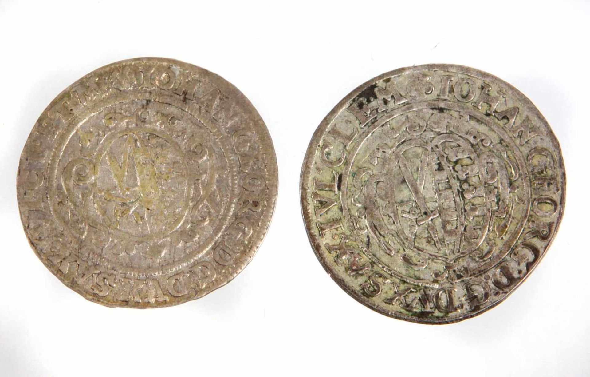 2x 1 Groschen Sachsen 1623 u. 1625 HISilber, Sachsen Albertinische Linie, Johann Georg I. (*1585, - Bild 2 aus 2