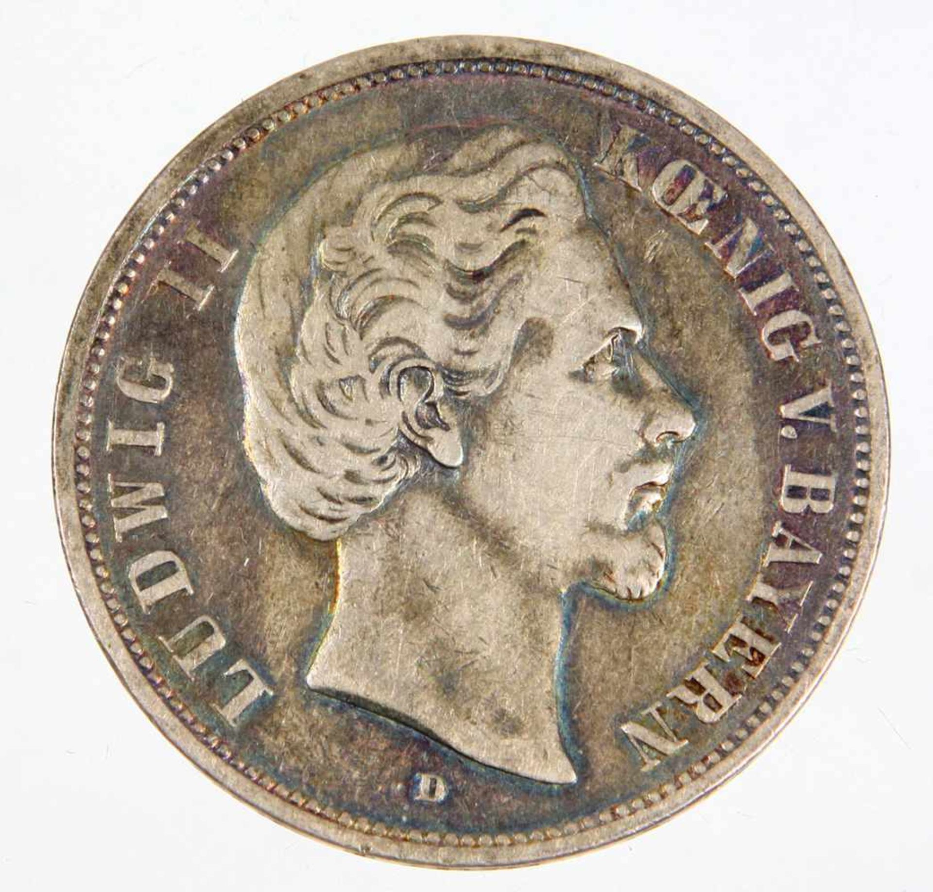 5 Mark Ludwig II König Bayern 1876 DSilbermünze, Fünf Mark Deutsches Reich 1876, so um gekrönten