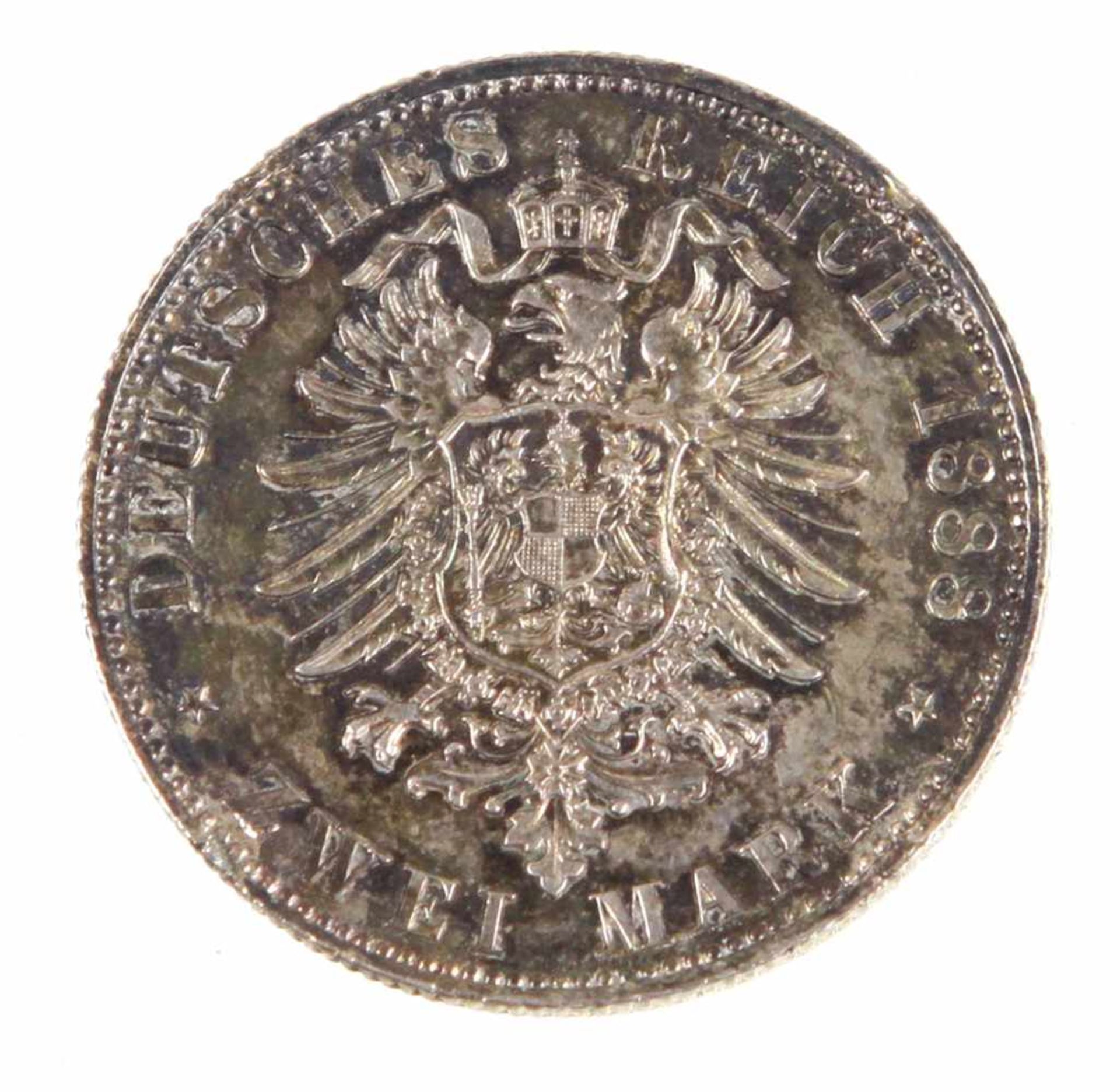 2 Mark Friedrich Preussen 1888Silbermünze Zwei Mark Deutsches Reich 1888, so um gekrönten - Bild 2 aus 2
