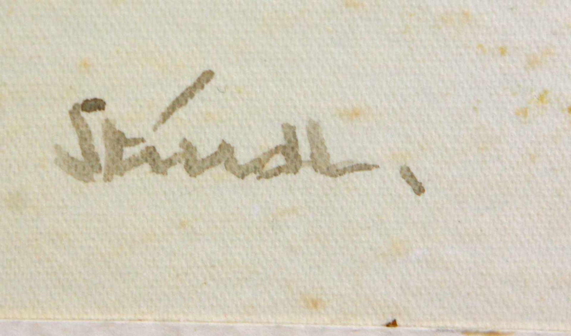 Weidenkätzchen - signiertAquarell rechts unten signiert Stindl. (?), Papier mit umseitigem - Bild 2 aus 2