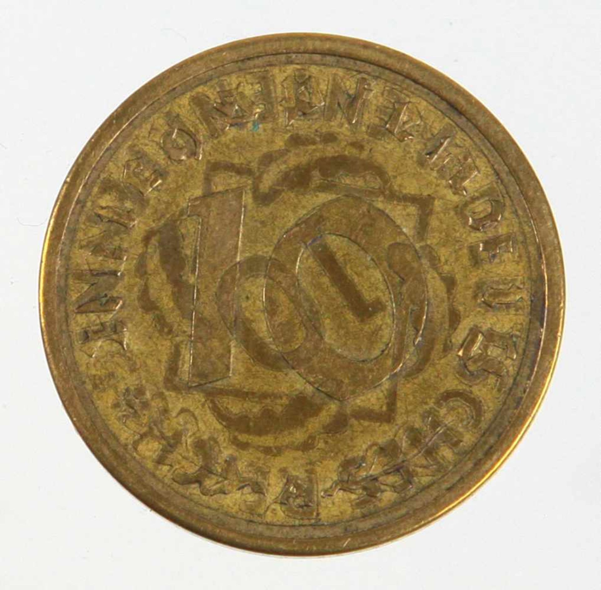 Fehlprägung 10 Pfennig 194010 Reichspfennig von 1940 Prägestätte A, Wertangabe mit Fehlprägung, §
