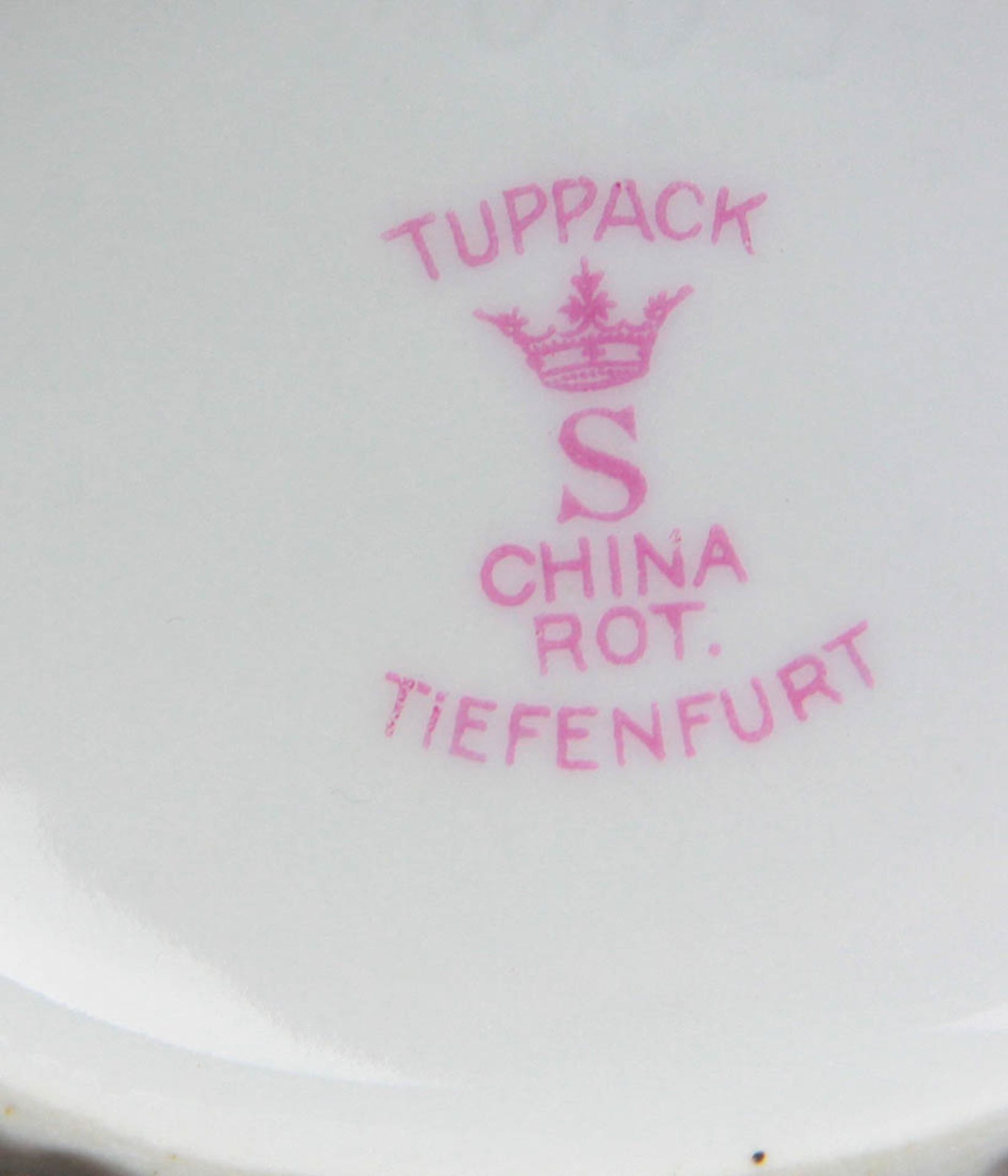 Kaffeeservice *China rot*weiß glasiertes Porzellan mit Manufakturmarke Tuppack China rot Tiefenfurt, - Bild 4 aus 4