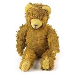 Teddygelbes langfloriges Fell, Teddybär mit Scheibengelenken, L ca. 53 cm, Kopf wackelig, sehr