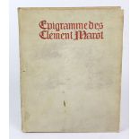 EpigrammeClement Marot, übersetzt von Margarete Beutler u. hrsg. von Friedrich Freska, mit einer