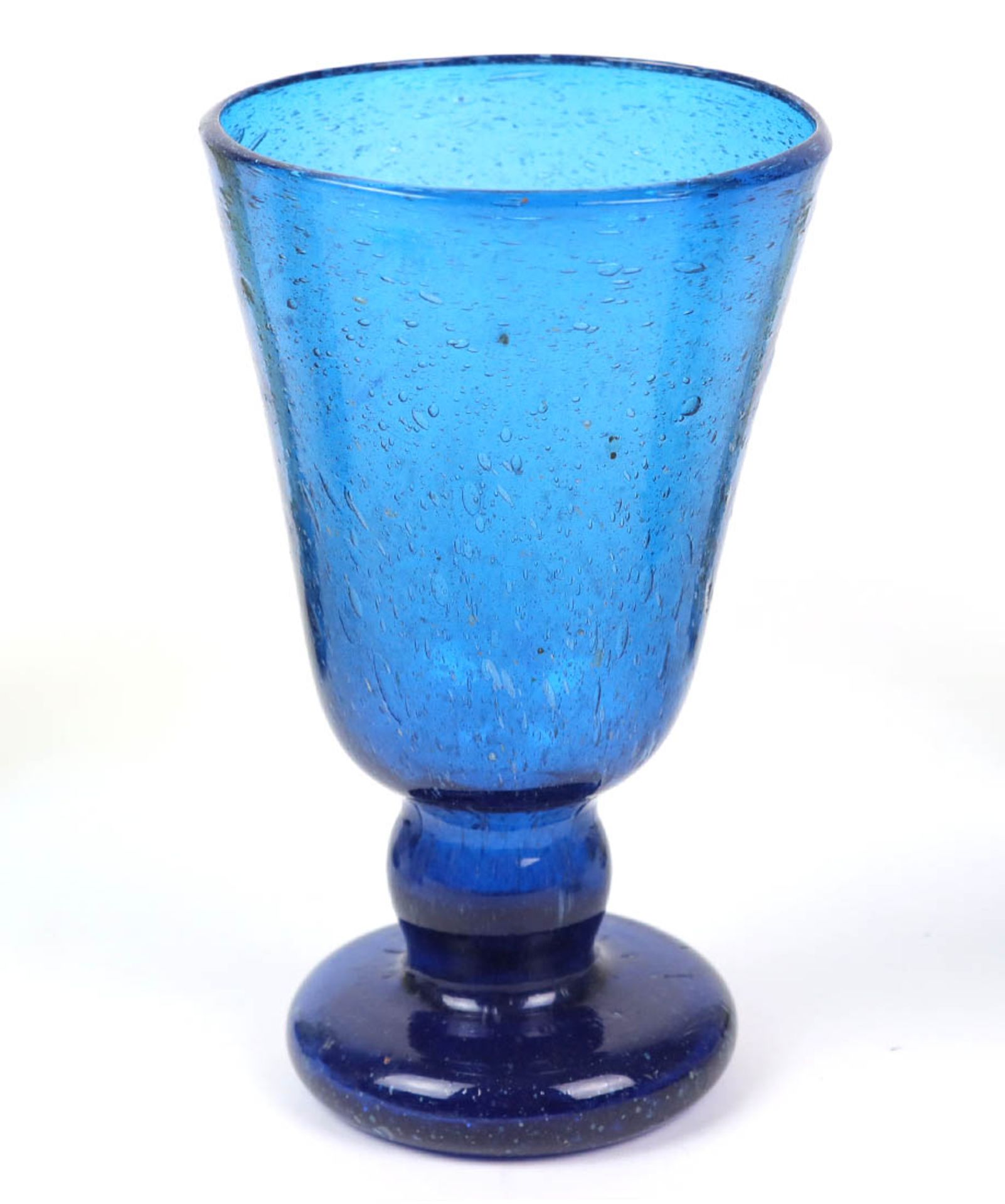 Glasposten um 1900blaues u. bernsteinfarbenes Glas mundgeblasen, Konvolut von 6 verschieden - Bild 4 aus 4