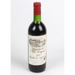französischer Rotwein 1977Domaine de C' Ile Margaux Bordeaux Superior, grüne Flasche mit rotem