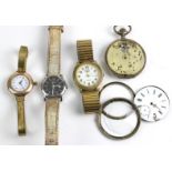 Posten Armband- und Taschenuhrendabei Schaumgold-Uhr mit vergoldetem Band, Armbanduhr *Lotus*
