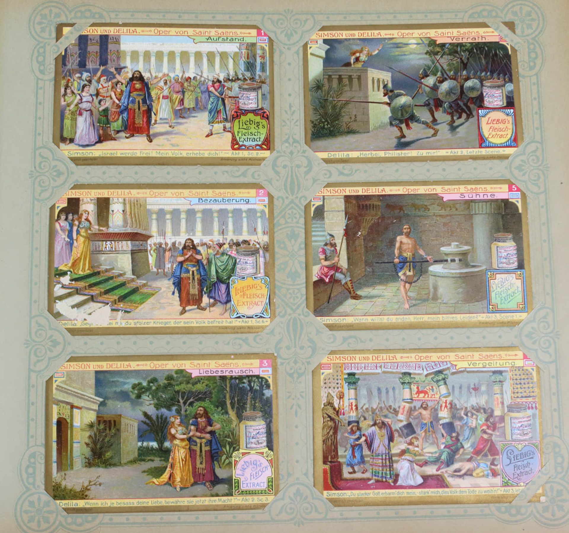 Album für Liebigbilder um 1910rot gewachstes Halbleinen Album mit goldgeprägtem Titel u. - Bild 3 aus 4