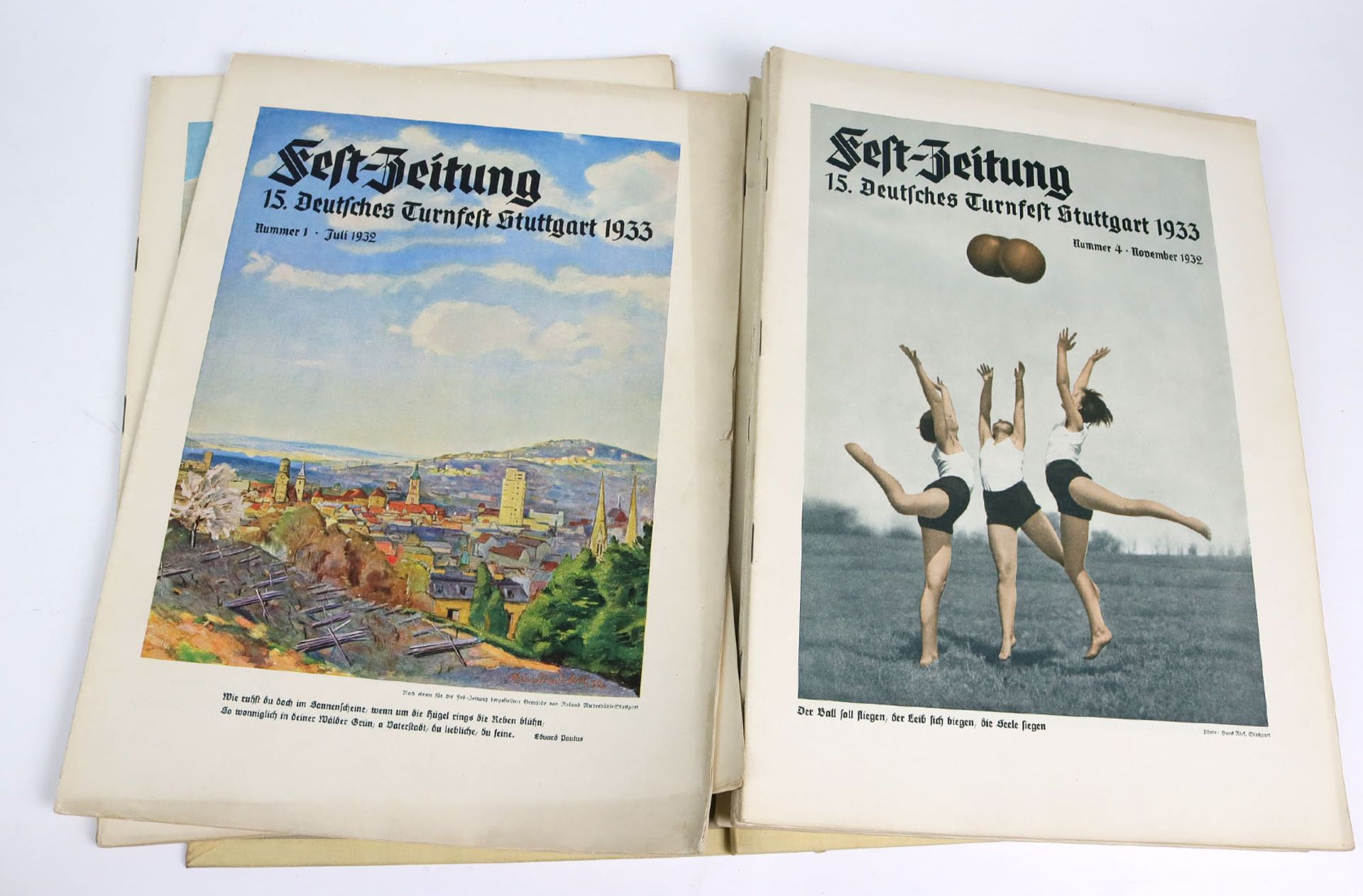 Festzeitung 15. Deutsches Turnfestst Stuttagart 193315 Hefte, Nummer 1 - 15, Juli 1932 - Oktober