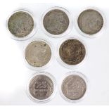 7 Silbermünzen Deutsches Reich 1909/3Silber, dabei 2 Stück 25 Pfennig Deutsches Reich 1908 A u. 1912