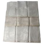 3 Gebild Handtücher um 1900/10helles Leinen mit eingewebten Dekoren, dabei *Gott schütze dich* mit