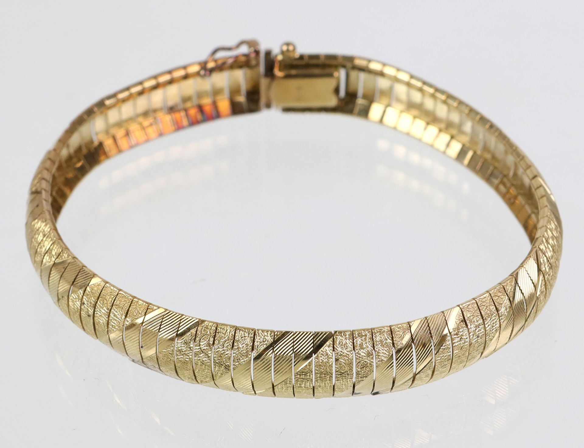 Gold Armband - GG 585in Gelbgold 585 (14 Karat) gearbeitet u. punziert, geschmeidig fallendes, mit