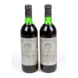 2 Flaschen französischer Rotwein 1981Grand Vin de France Clocher Saint Roc Pauillac, 2 grüne