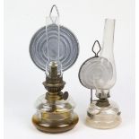 2 Petroleum Wandlampengegliederter Klarglaskorpus für Brennflüssigkeit, Klemmhalterung für Blende,