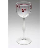 Jugendstil Stengelglas Theresienthalfarbloses Glas mundgeblasen, geschnittener beidseitig