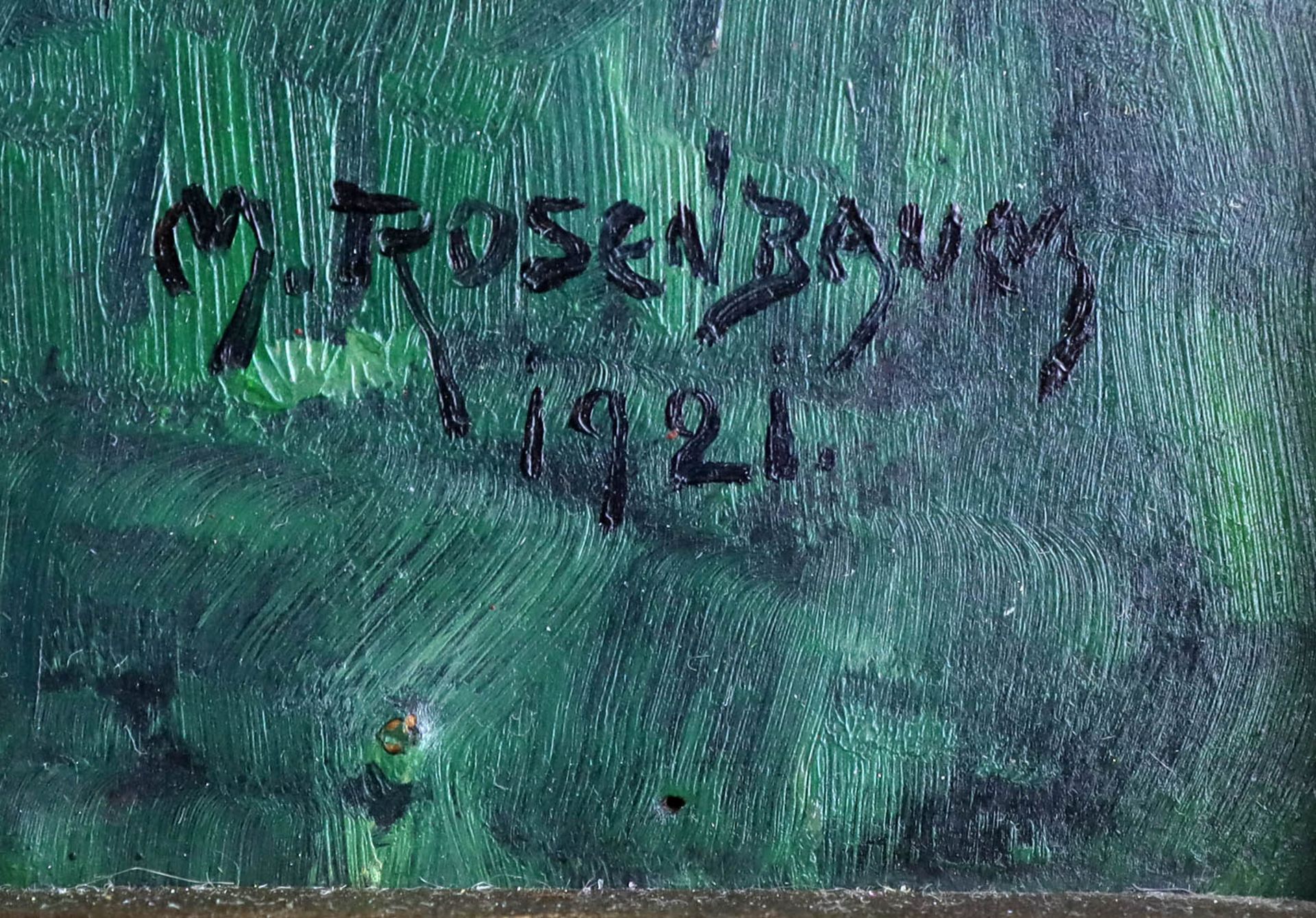 Damenportrait - Rosenbaum, M. 1921ÖL/Hartfaser rechts unten signiert M. Rosenbaum sowie datiert - Bild 2 aus 2